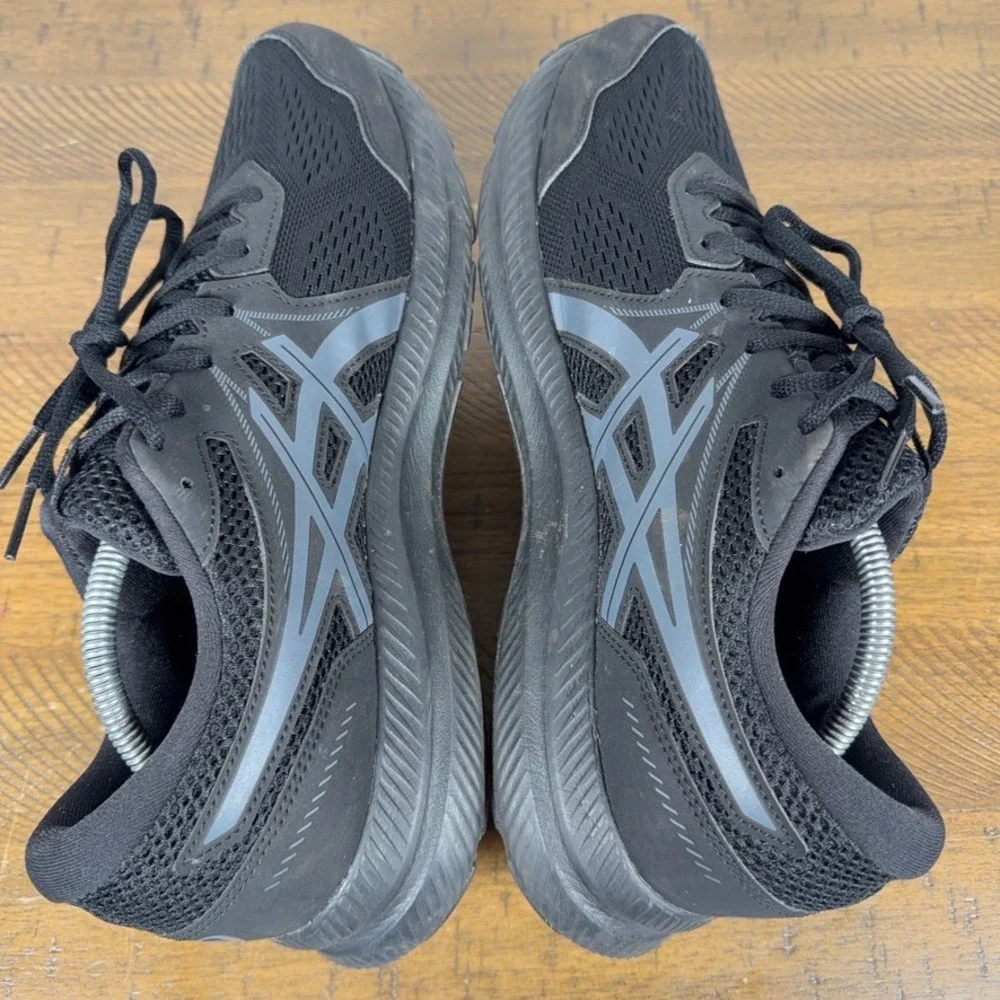 Asics Running‎ Shoes Mens 12 Black Gel-Contend 7 Athletic Mesh Sneakers Gym